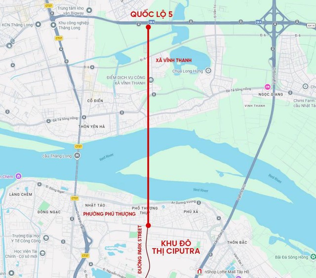 Toàn cảnh khu vực sẽ xây hầm vượt sông Hồng: ngay tại Ciputra, kế cận dự án hàng hiệu của Sunshine Group