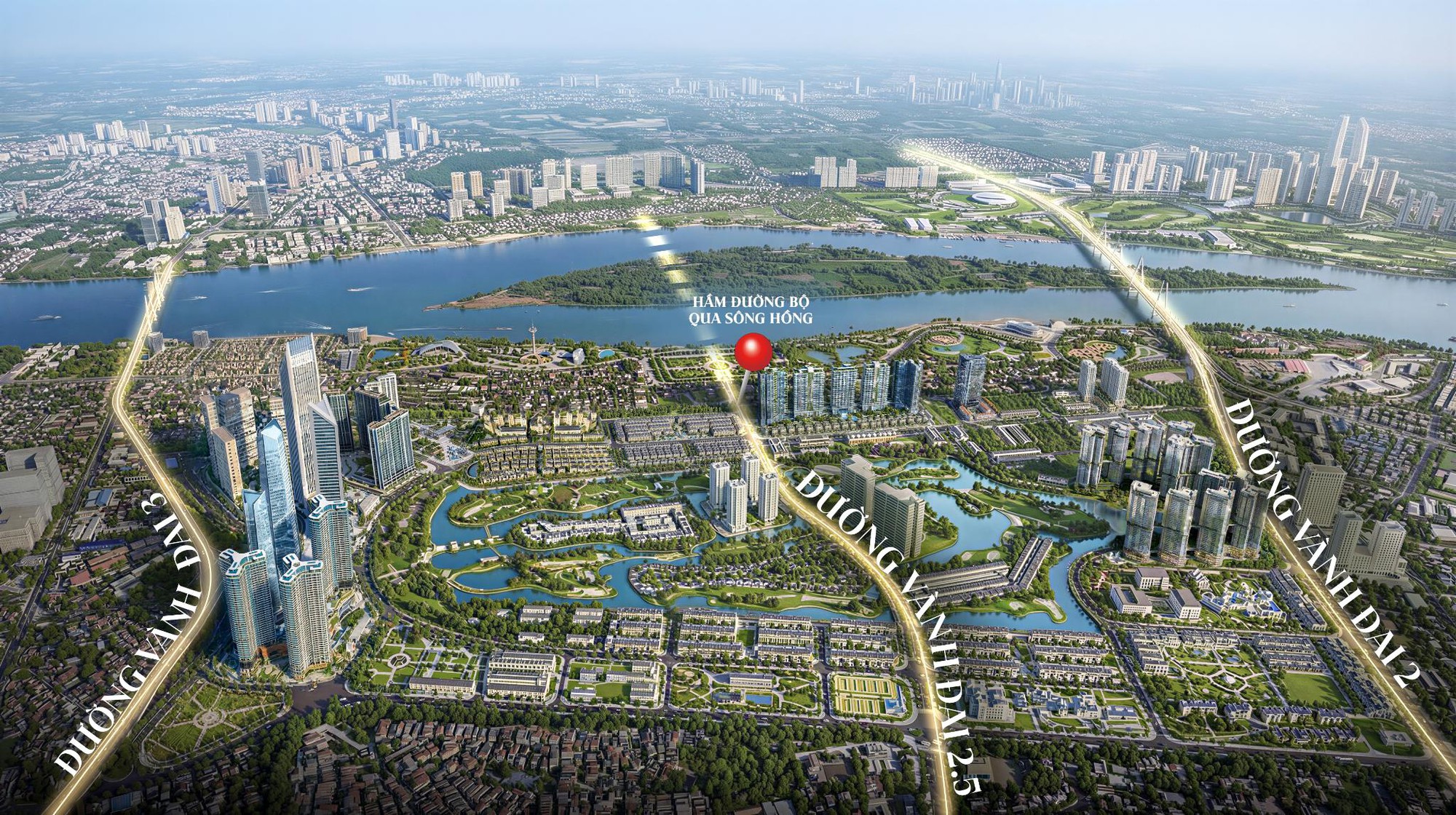 Cận cảnh Khu đô thị đẹp bậc nhất Hà Nội giữa hai tọa độ chiến lược sông Hồng và Hồ Tây